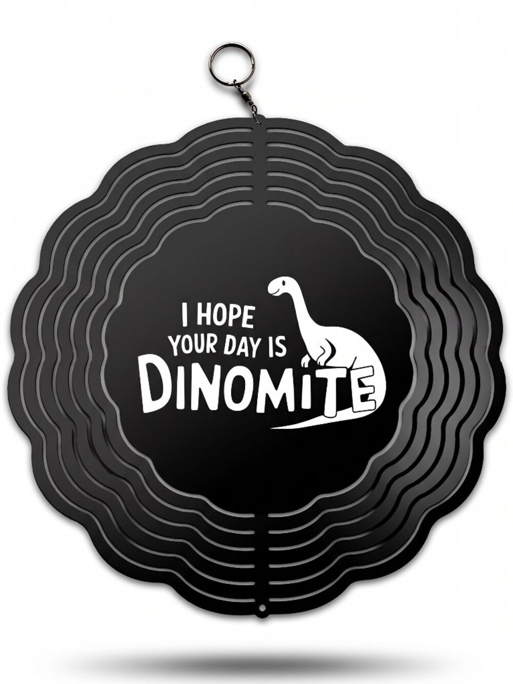 10" Hope Your Day Is Dinomite Kinetic Wind Spinner - Metal Hanging Yard Decor